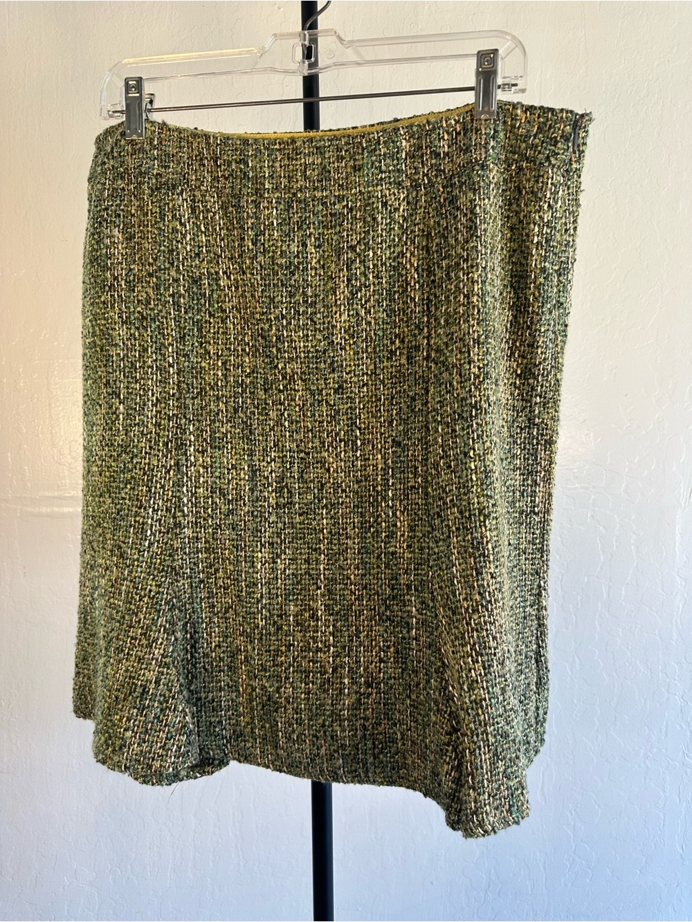 Arden B Green Tweed A-Line Skirt